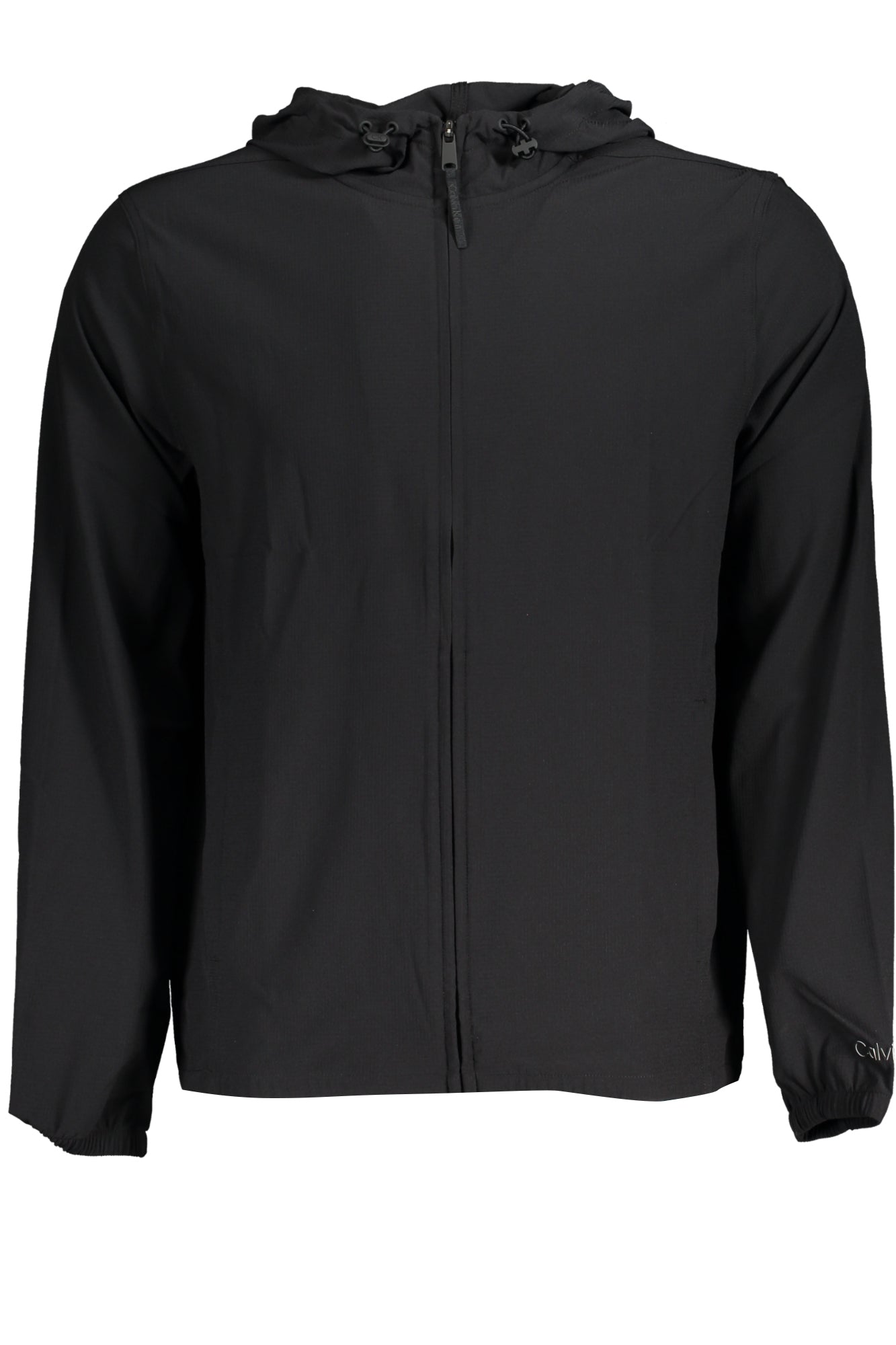 SPORTS JACKET WITH HOOD, 2 POCKETS, ZIP, ELASTIC AND BREATHABLE FABRIC, LOGO