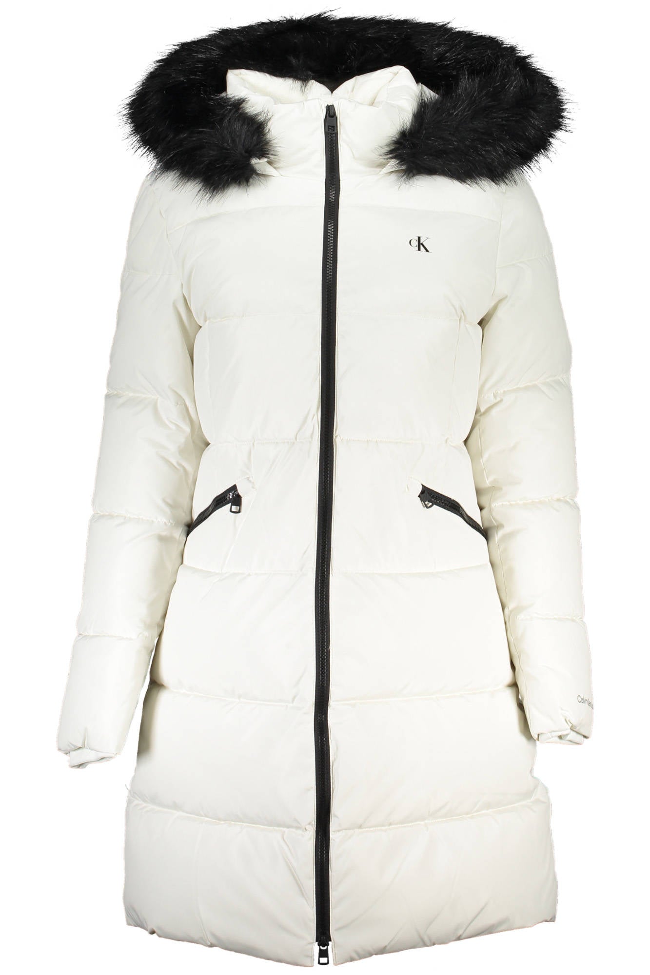 LONG SLEEVE JACKET, HOOD WITH REMOVABLE FUR, 2 POCKETS, CONTRAST DETAILS, PRINT, LOGO