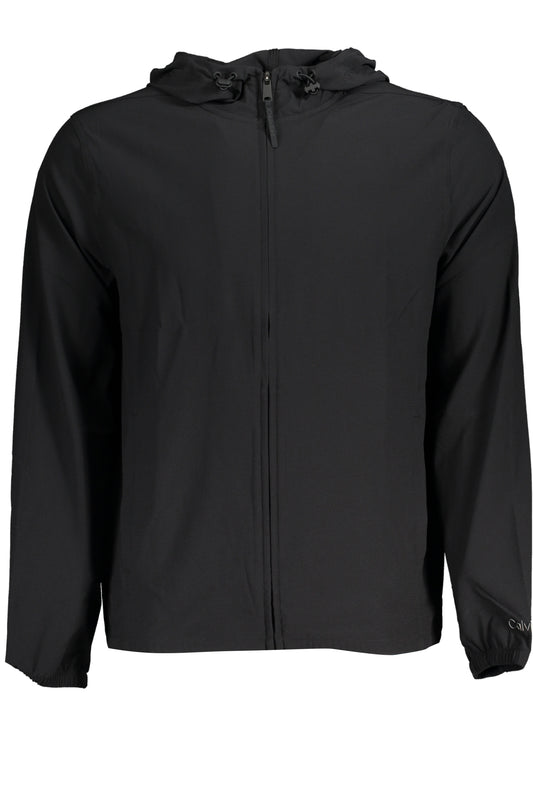 SPORTS JACKET WITH HOOD, 2 POCKETS, ZIP, ELASTIC AND BREATHABLE FABRIC, LOGO