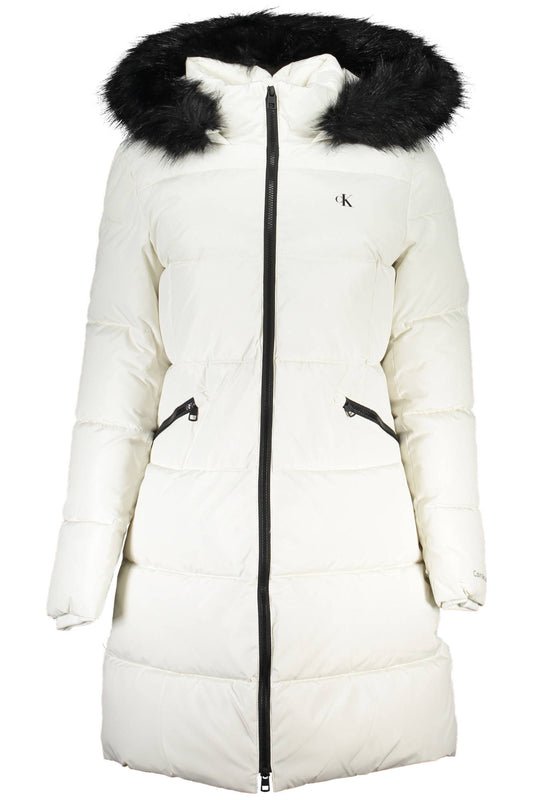 LONG SLEEVE JACKET, HOOD WITH REMOVABLE FUR, 2 POCKETS, CONTRAST DETAILS, PRINT, LOGO
