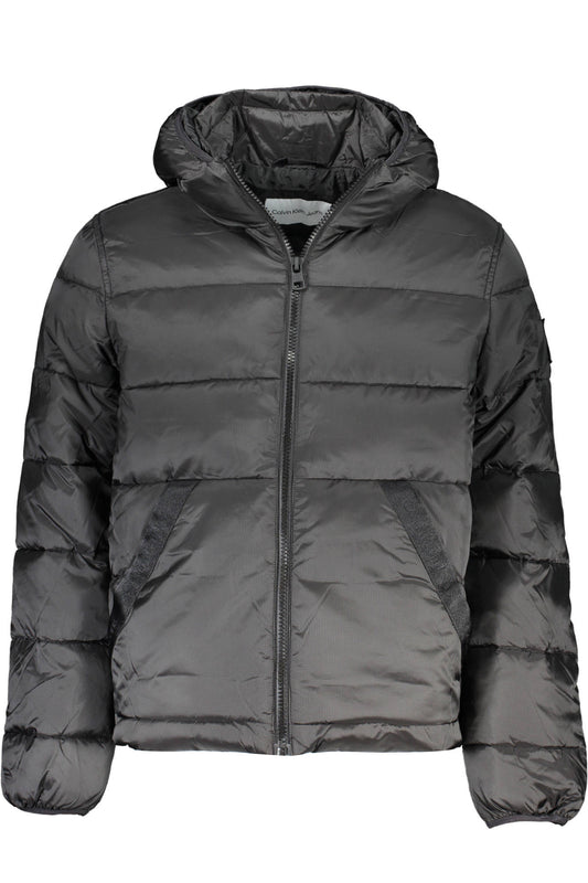 LONG SLEEVED JACKET WITH HOOD, 2 POCKETS, CONTRAST DETAILS, ZIP, LOGO, 100% RECYCLED POLYESTER