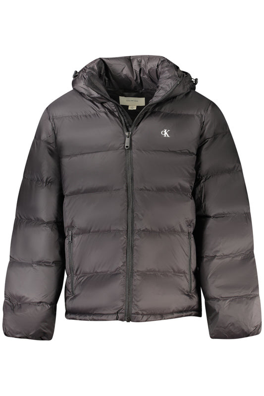 LONG-SLEEVED JACKET WITH REMOVABLE HOOD, 2 EXTERNAL POCKETS, 2 INTERNAL POCKETS, WATER AND WIND RESISTANT, ZIP, PRINT, LOGO, 100% RECYCLED NYLON